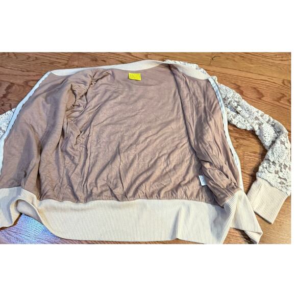 Mod Lusive Lace Zip Cardigan Jacket Ivory White W Large-small hole in lining - Picture 3 of 9